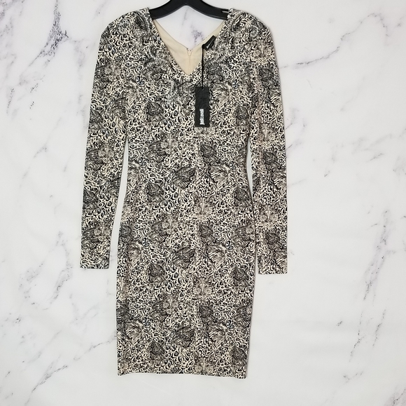 JUST CAVALLI Long Sleeve Fitted Dress, Animal Print, size 38 IT (US 2) - Picture 1 of 11